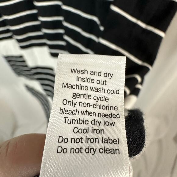 Athleta Santorini Tank V-neck Modal Dress Black White Striped‎ L Athleisure - Picture 6 of 8
